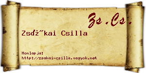 Zsákai Csilla névjegykártya